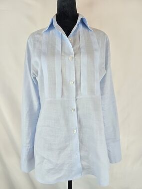 Essenziale Light Blue Linen Button-Up Shirt